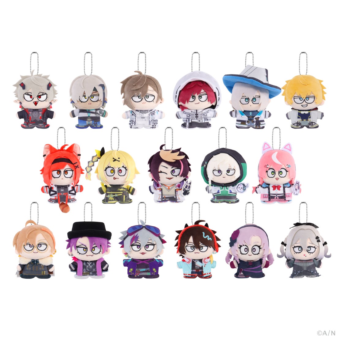 NIJISANJI Nui Mode — all 17 mascot charms