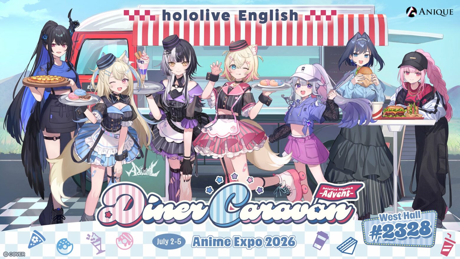 hololive English Launches New Diner Caravan Project; Anique Debuts at ...