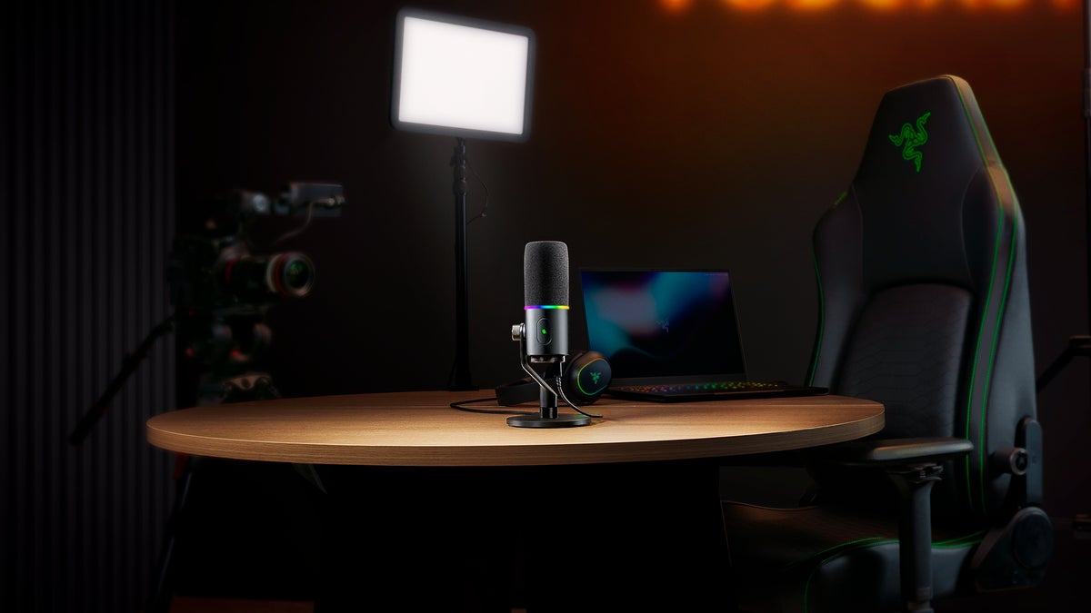 A streaming setup using the Razer Seiren V3 Pro