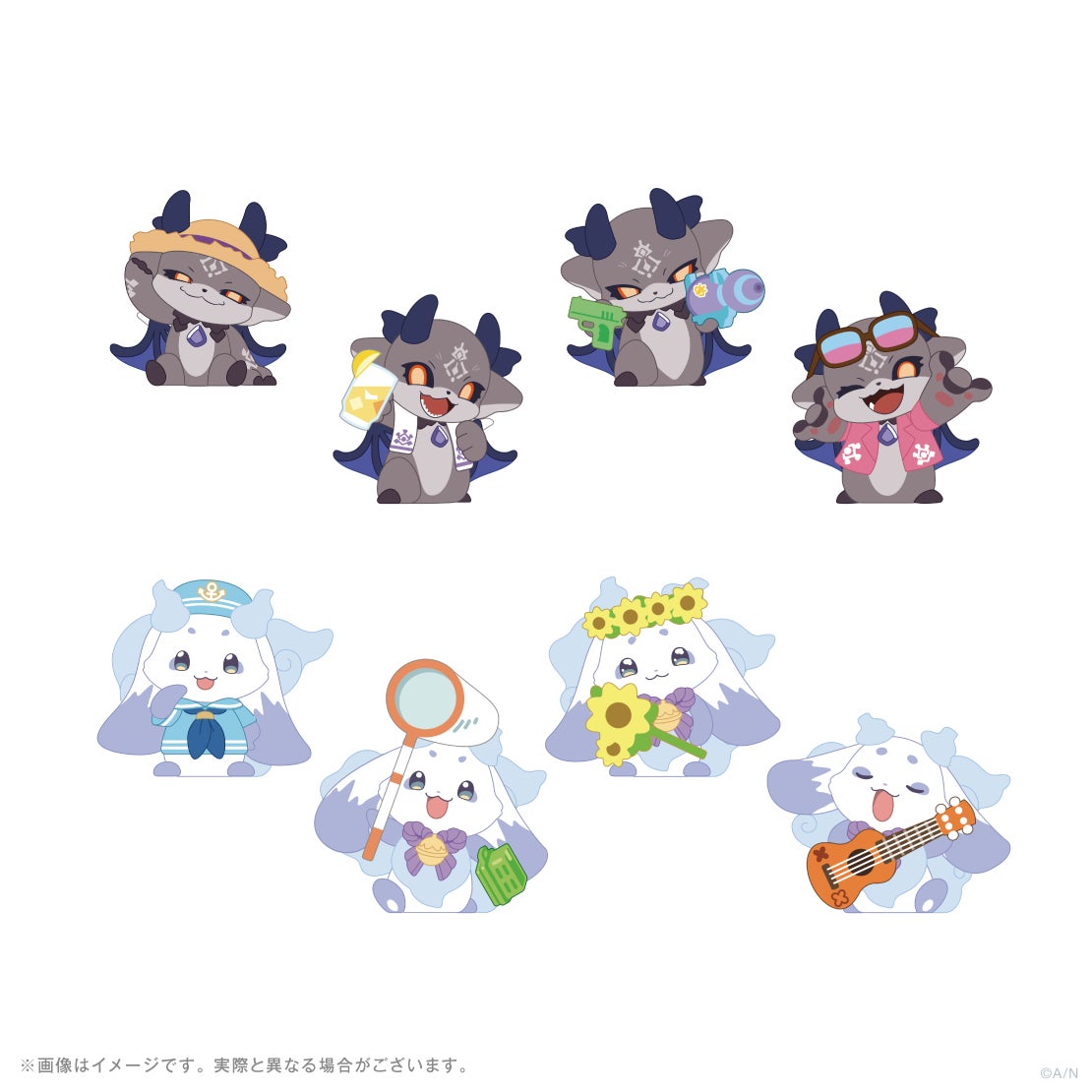 Debirun to Natsuyasumi mini figures — all 8 types