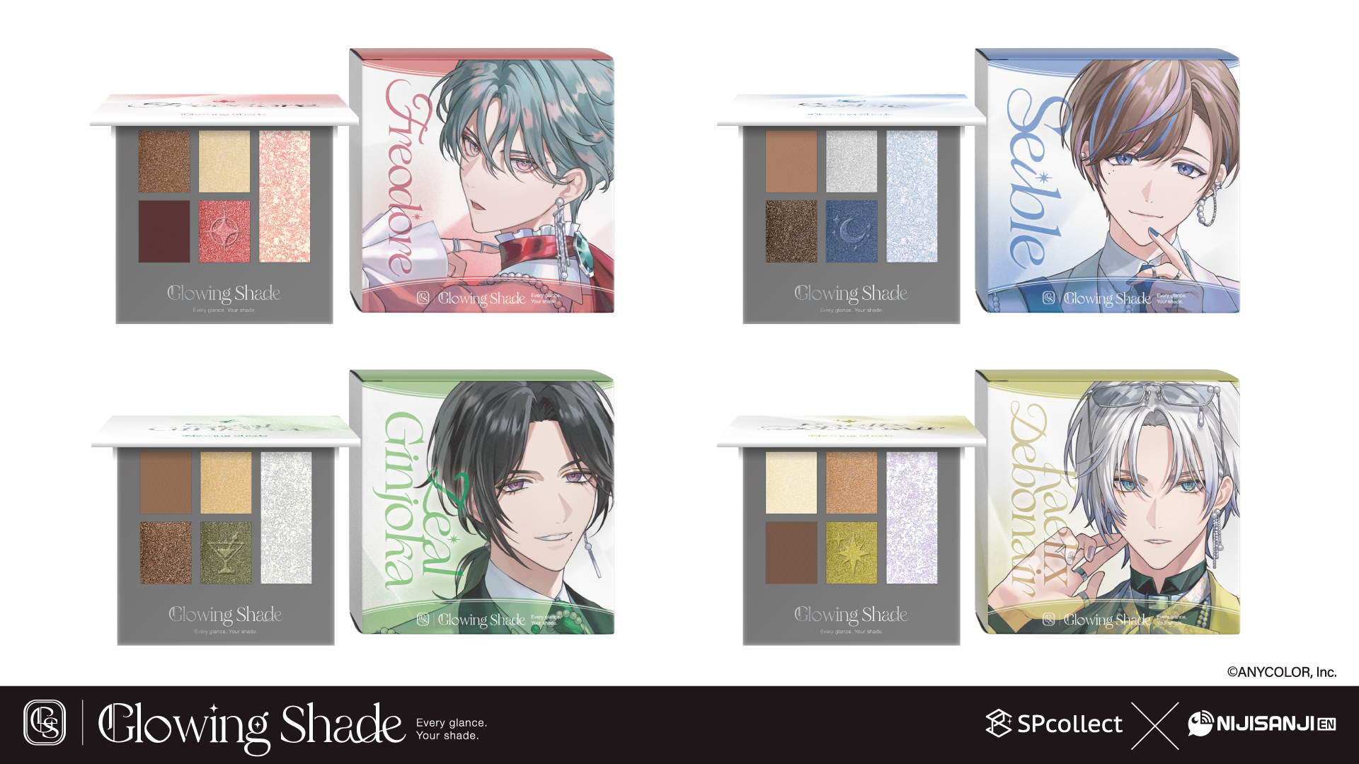 Glowing Shade Vol. 2 eyeshadow palettes — all four varieties