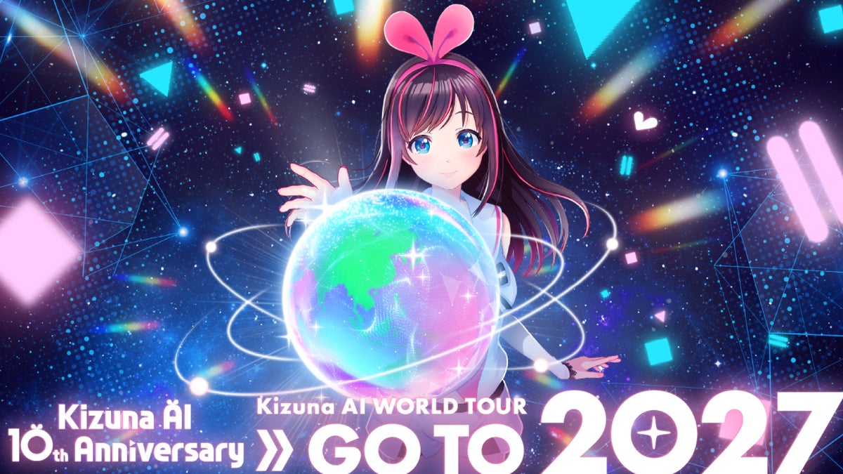 Key visual for Kizuna AI WORLD TOUR GO TO 2027