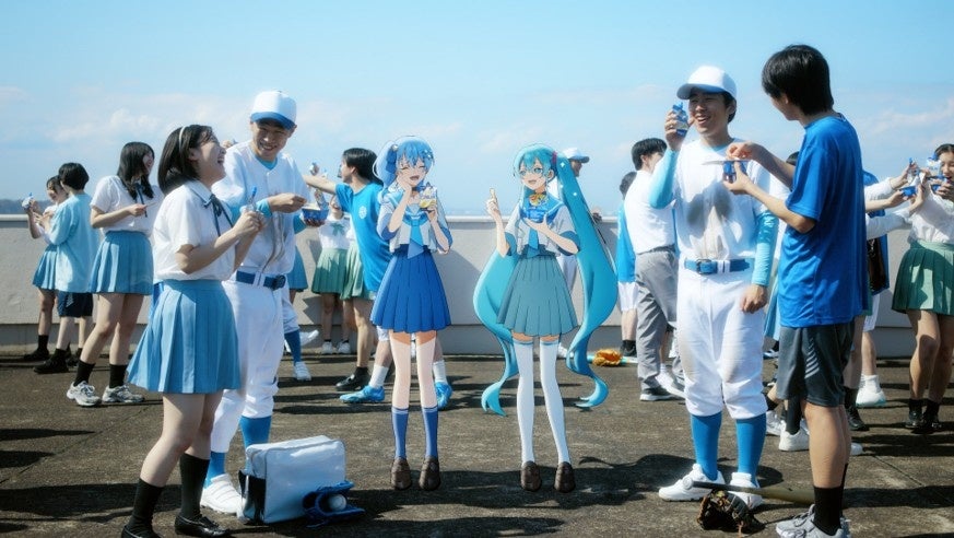 Hoshimachi Suisei x Hatsune Miku TVCM Live-Action and Animation Fusion Scene