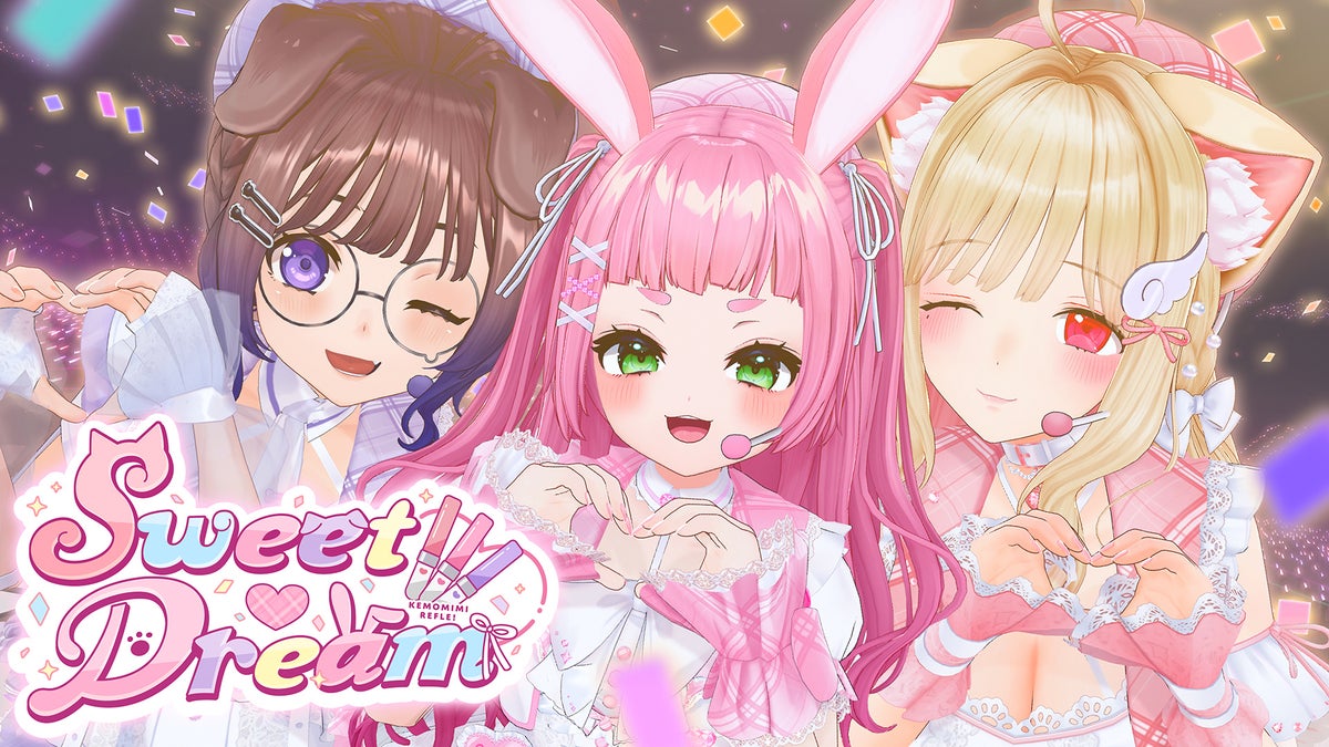 Original MV 'Sweet♡Dream' thumbnail featuring the 3D models of the three Kemomimi Refle! members